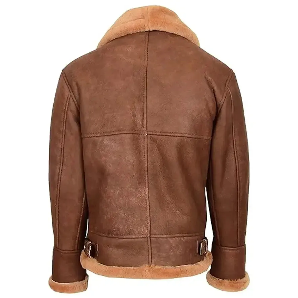 Men's Vintage B3 Shearling Flying Style Sheepskin Jacket - Warm & Durable