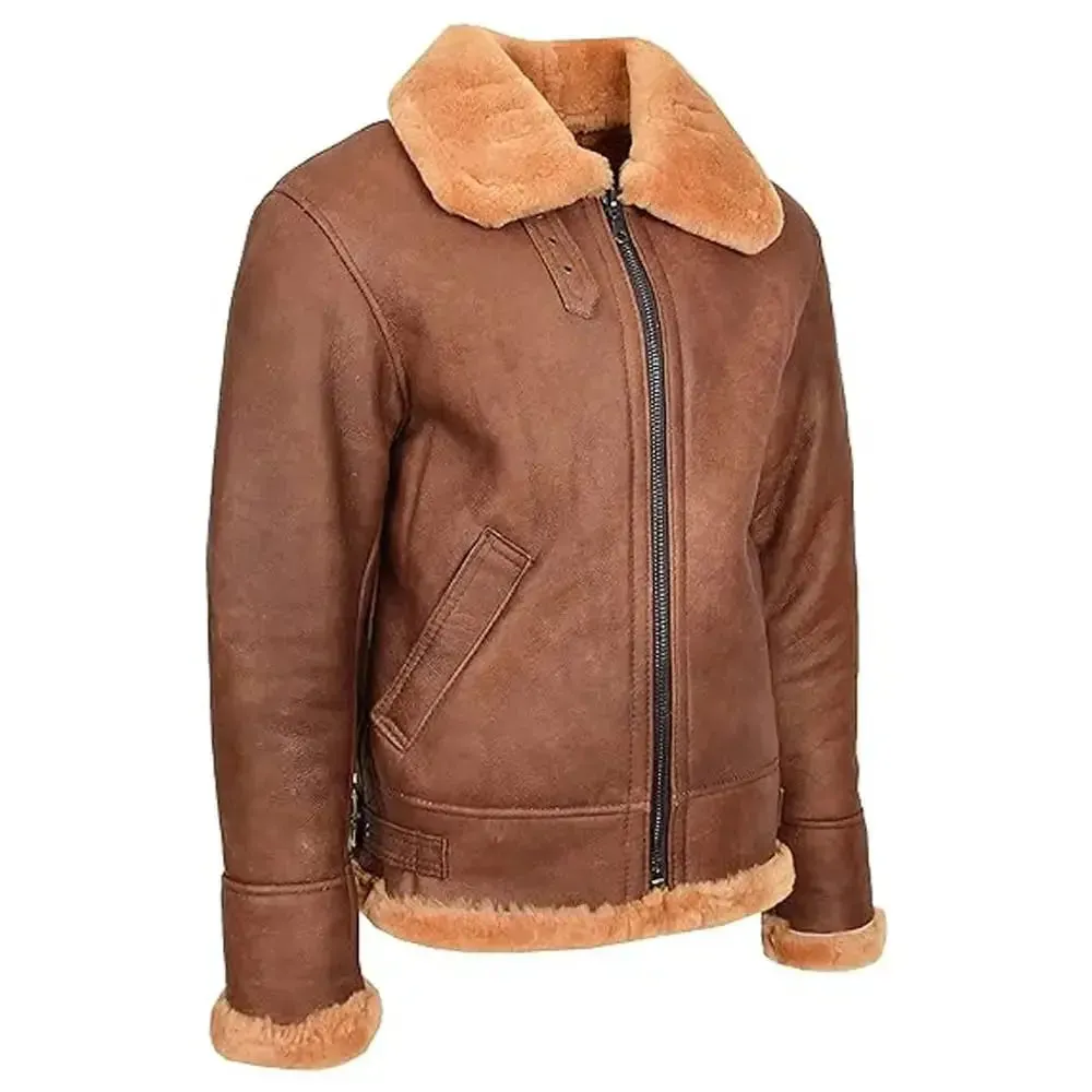 Men's Vintage B3 Shearling Flying Style Sheepskin Jacket - Warm & Durable