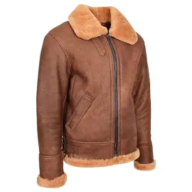 Men's Vintage B3 Shearling Flying Style Sheepskin Jacket - Warm & Durable