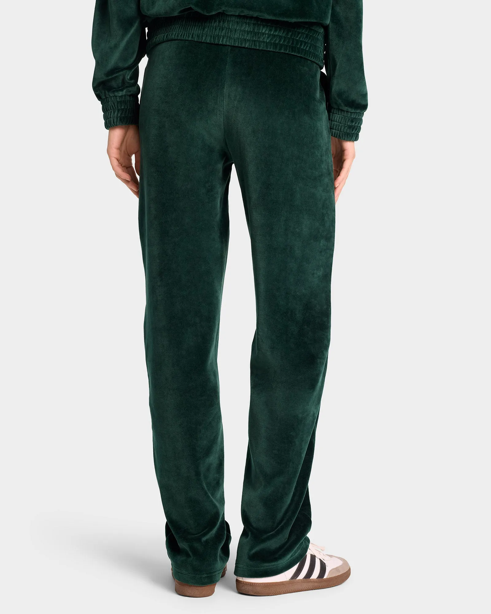 NY Crest Velour Track Pant - Forest/Cream