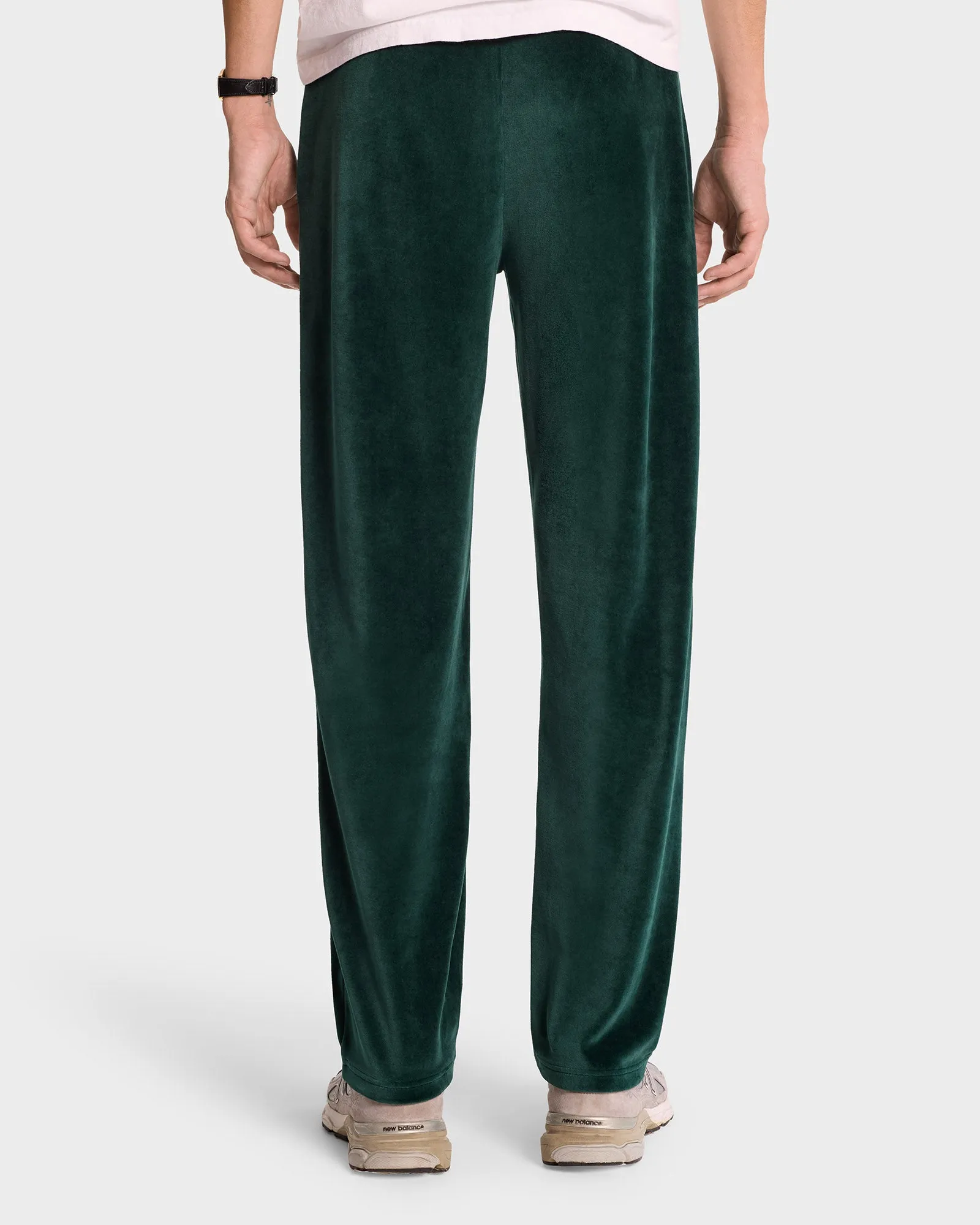 NY Crest Velour Track Pant - Forest/Cream