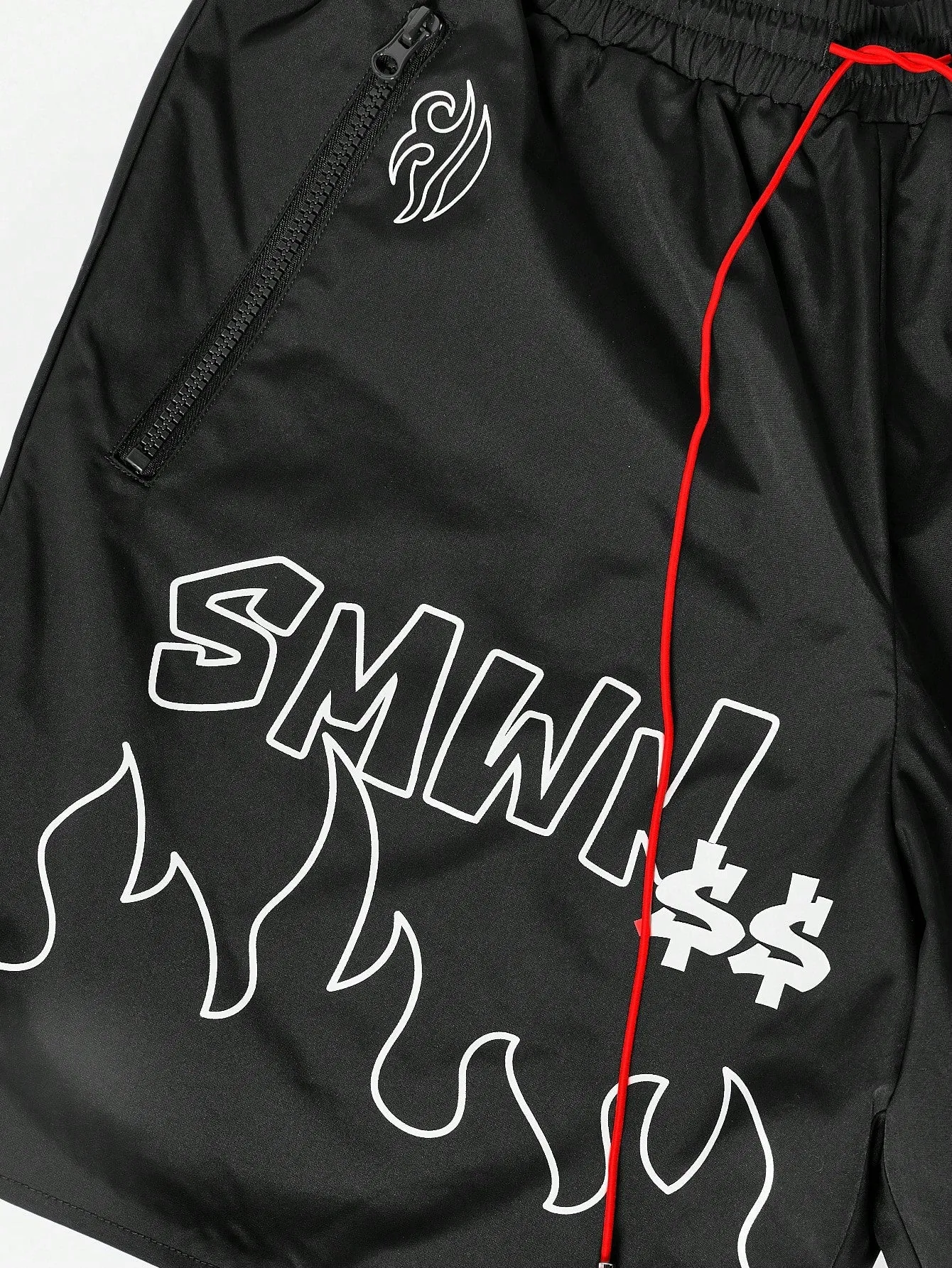 Nylon Short With Front Graphic