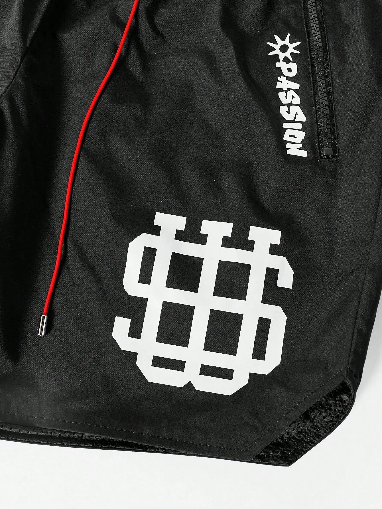 Nylon Short With Front Graphic