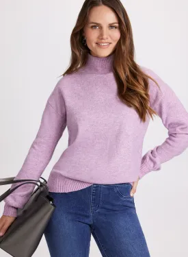 Ombre Mock Neck Knit Sweater