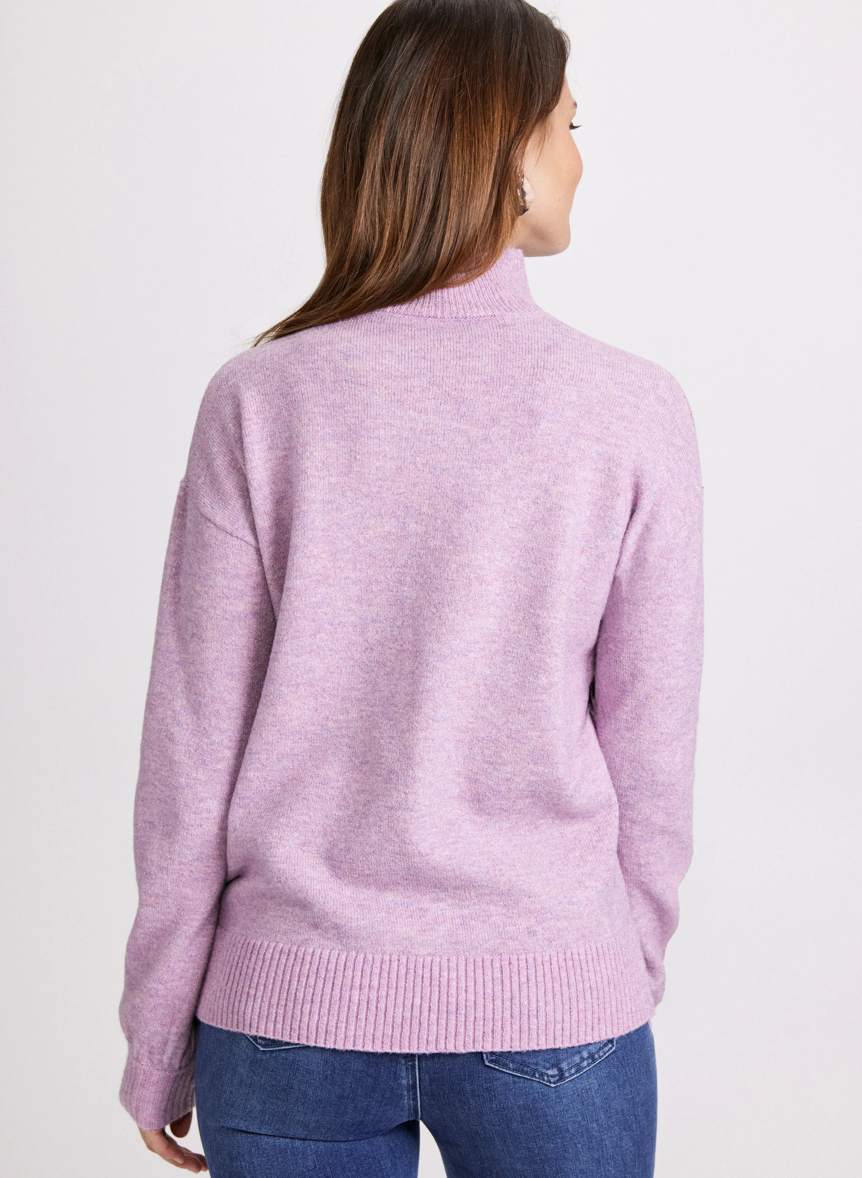 Ombre Mock Neck Knit Sweater