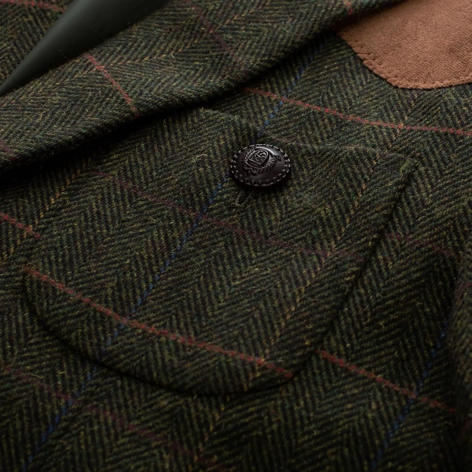 PJ PAUL JONES Men's Blazer Herringbone Tweed Sport Coats Two Button Wool Blend Formal Jacket