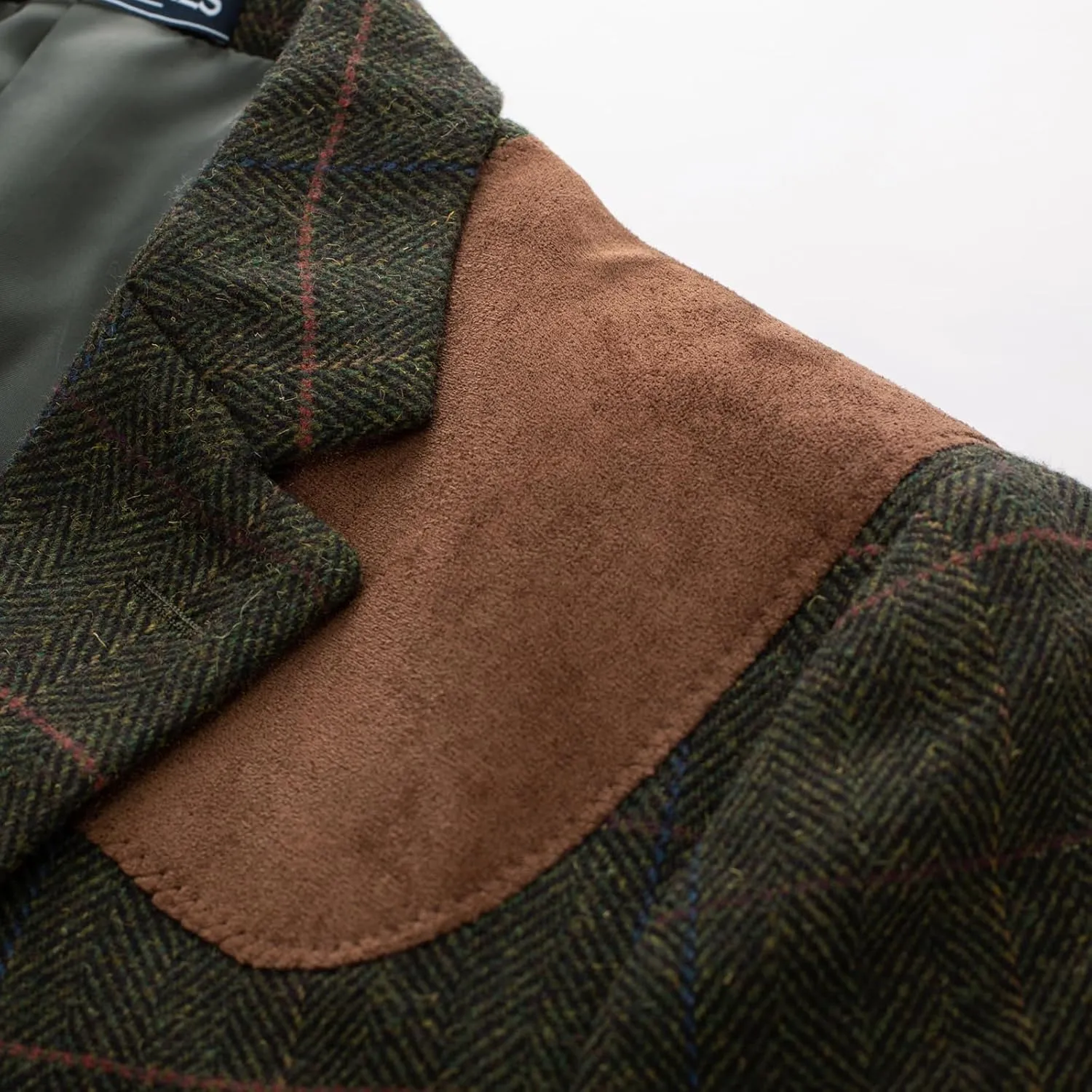 PJ PAUL JONES Men's Blazer Herringbone Tweed Sport Coats Two Button Wool Blend Formal Jacket