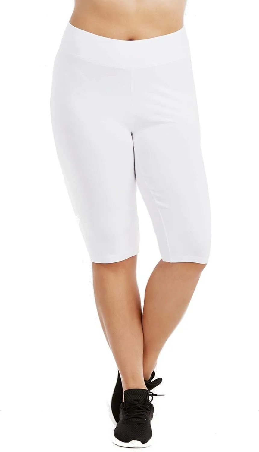 Popular Womens Bike Shorts Plus Size - Cotton Biker Bottoms. Bermuda Long Shorts for Women. Great Gym, Workout & Yoga