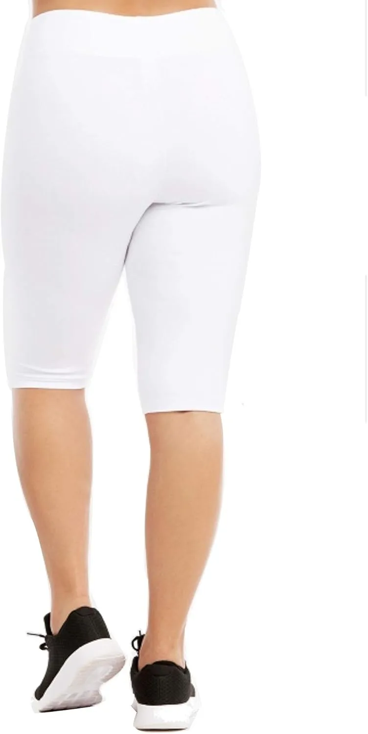 Popular Womens Bike Shorts Plus Size - Cotton Biker Bottoms. Bermuda Long Shorts for Women. Great Gym, Workout & Yoga