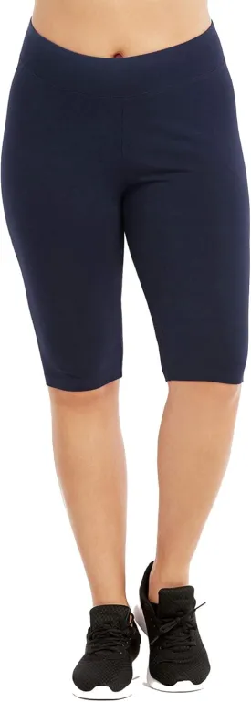 Popular Womens Bike Shorts Plus Size - Cotton Biker Bottoms. Bermuda Long Shorts for Women. Great Gym, Workout & Yoga