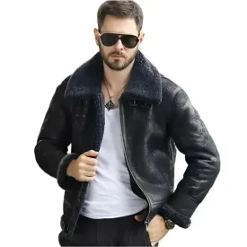 Premium Men's Shearling B3 Bomber Jacket - Warm & Stylish