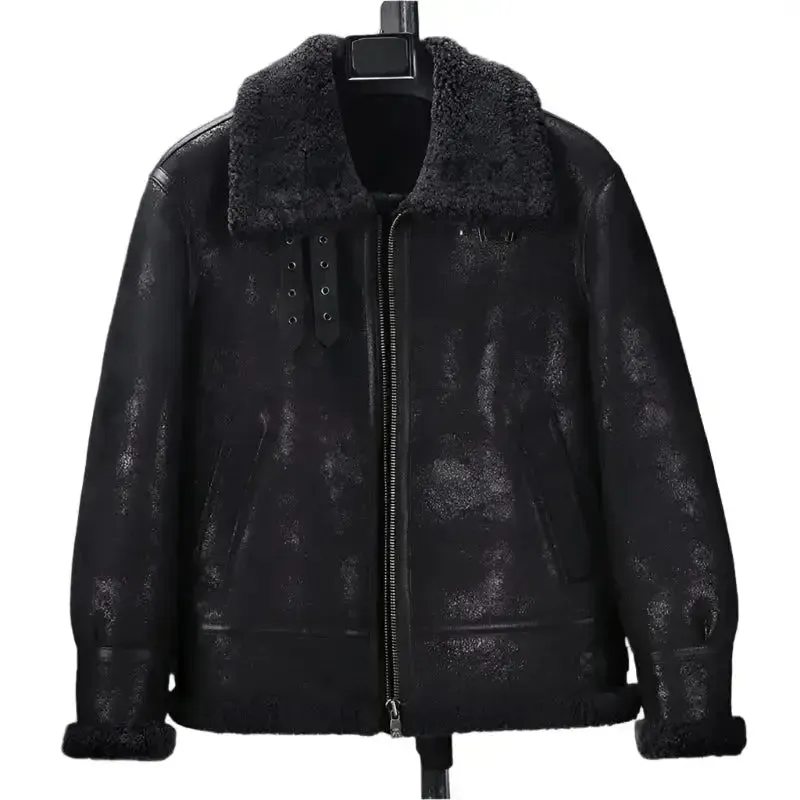 Premium Men's Shearling B3 Bomber Jacket - Warm & Stylish