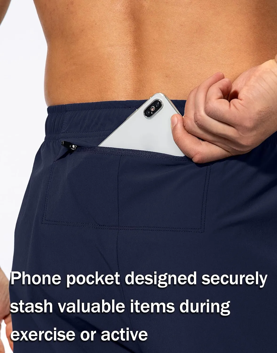 Pudolla Men's Workout Athletic Pants Elastic Waist Jogging Running Pants for Men with Zipper Pockets