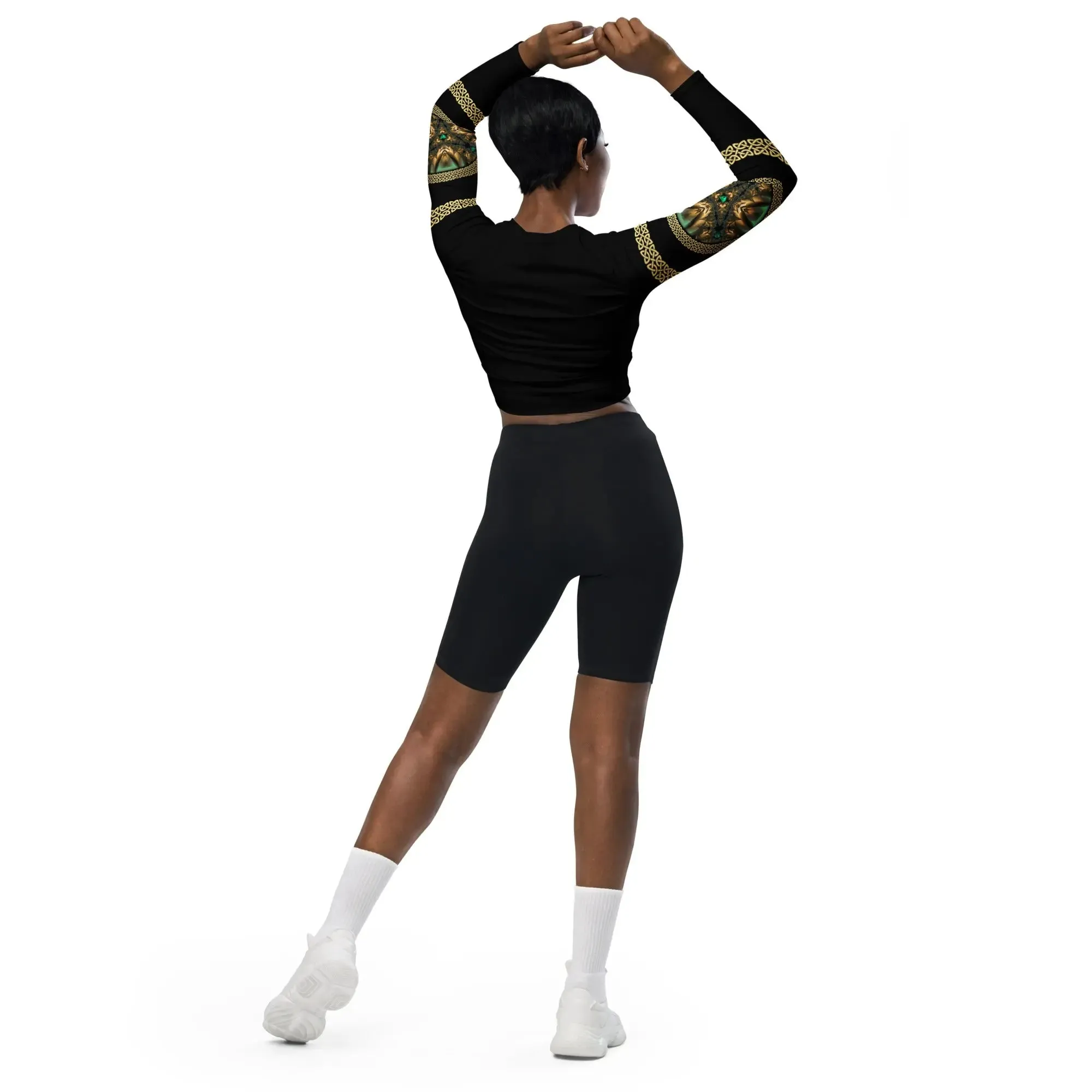 "Salutary Glow" Collection - Long Sleeve Yoga Crop Top