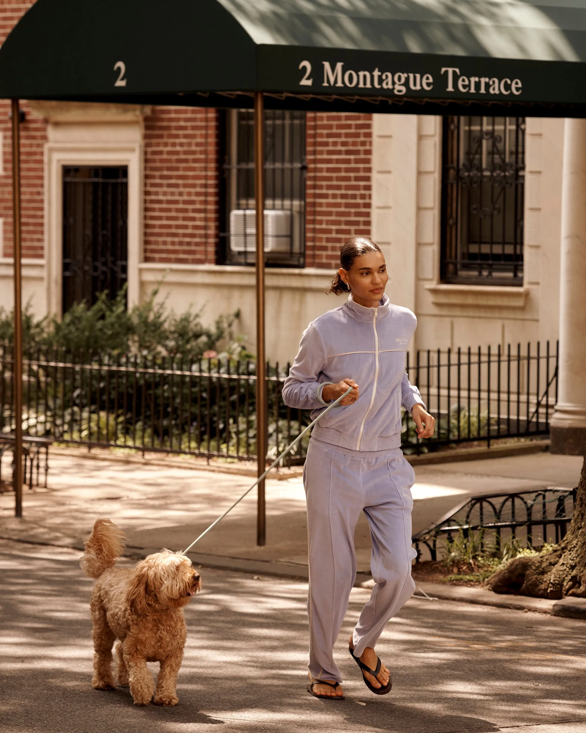 Script Velour Track Pants - Nigella/Cream