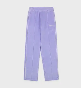 Script Velour Track Pants - Nigella/Cream