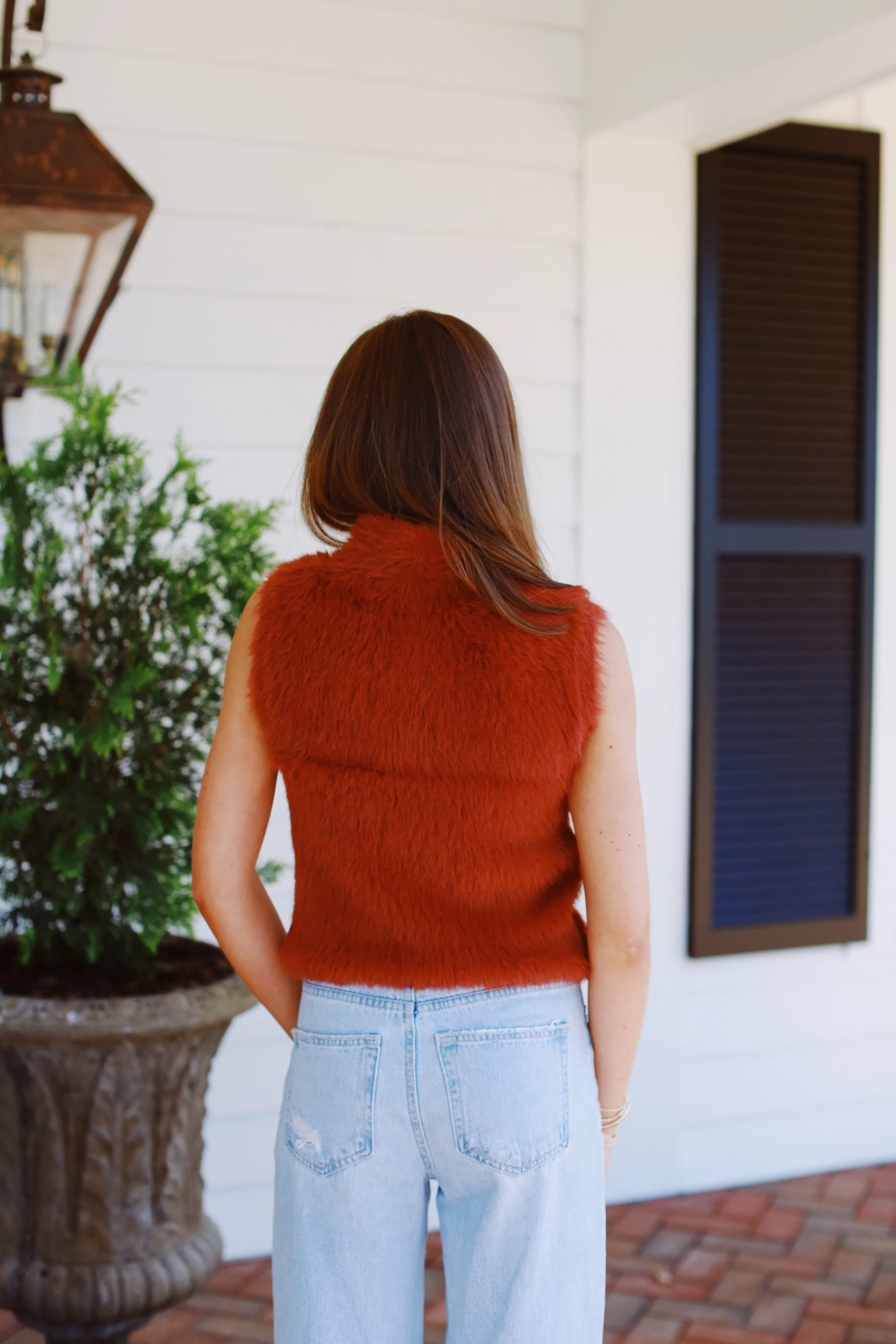 See It All Fur Sweater - Copper Brown