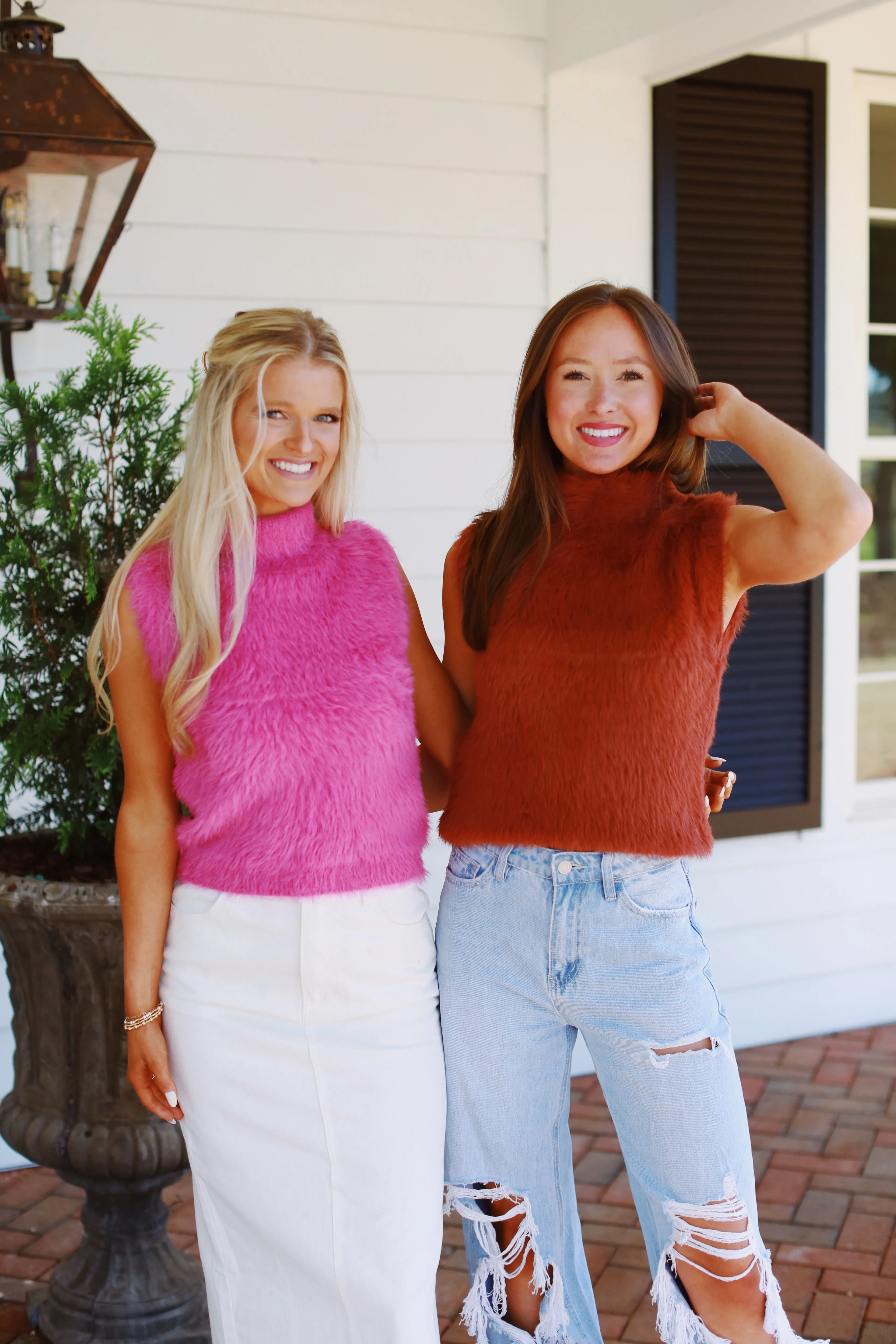 See It All Fur Sweater - Copper Brown