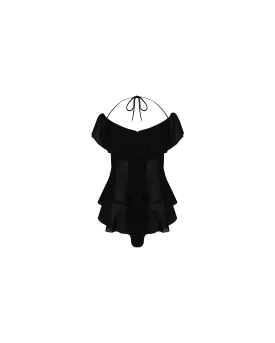 SENSE RUFFLE TOP BLACK
