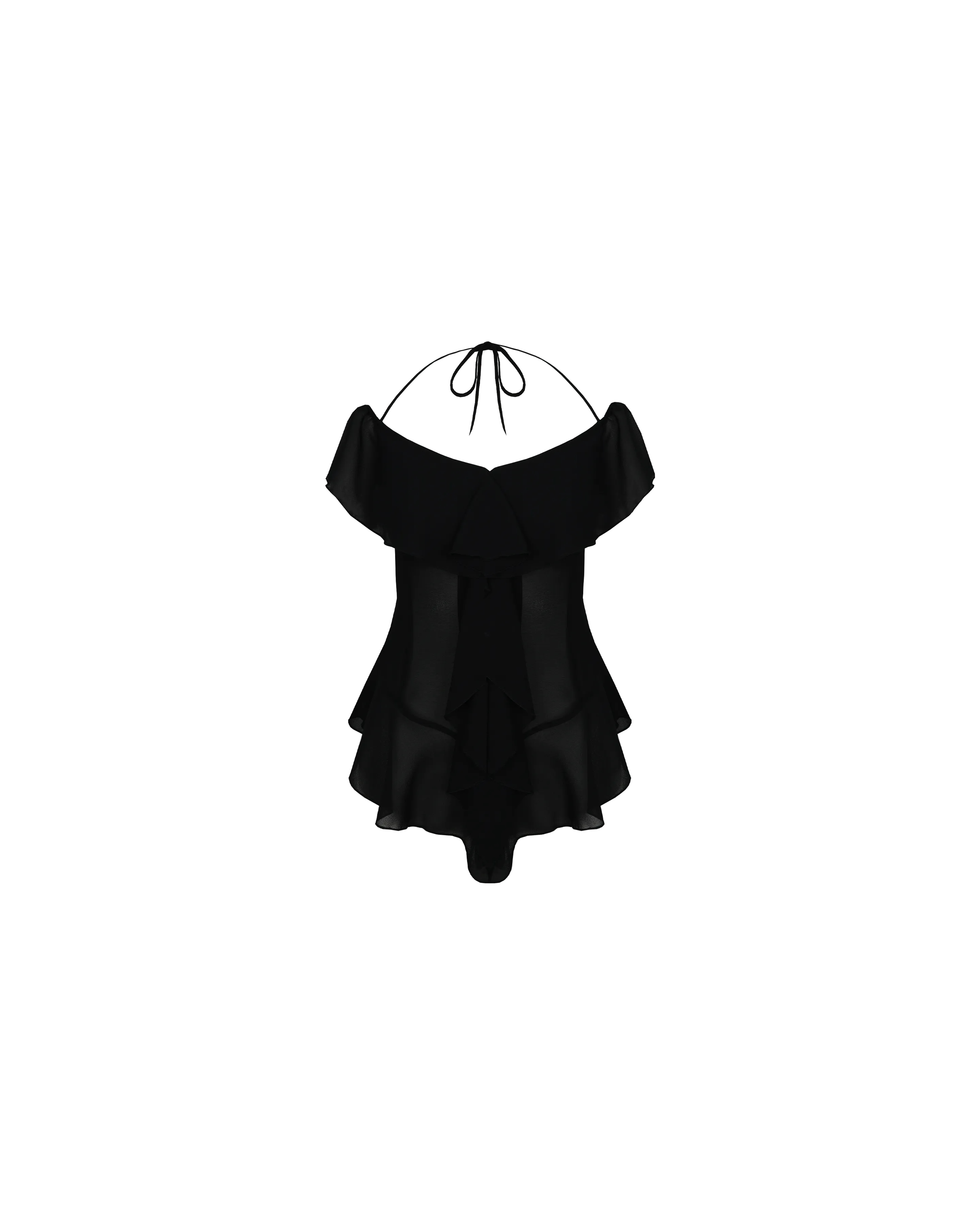 SENSE RUFFLE TOP BLACK