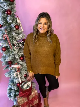 Sweet Memories High Neck Sweater In Nutmeg