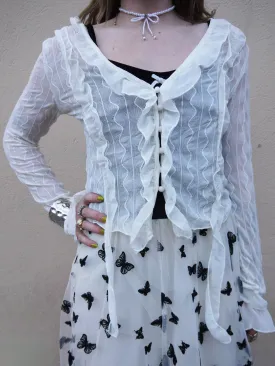 textured ruffle blouse