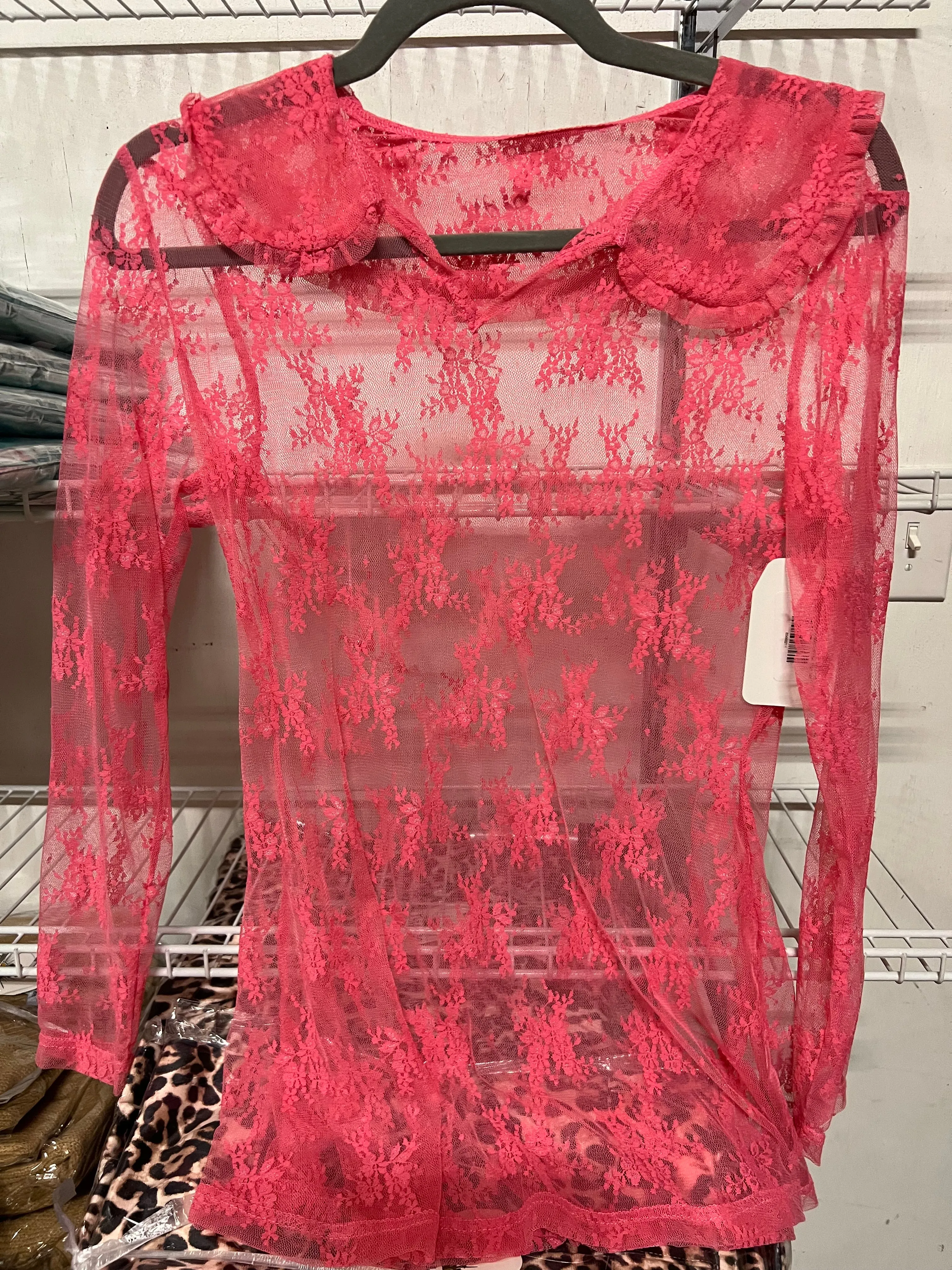 TH12230 COLLAR LACE TOP PINK (7)