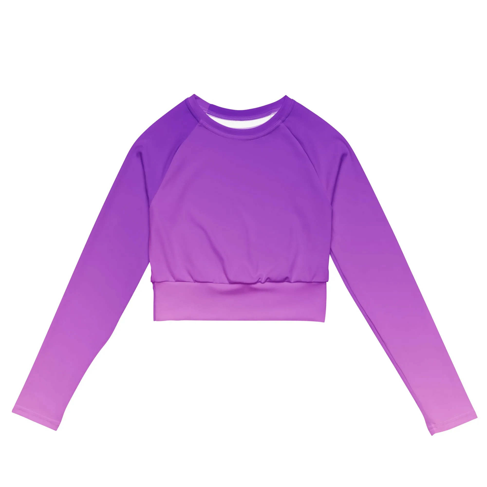 Trio color purple long-sleeve crop top for ladies, lioness-love