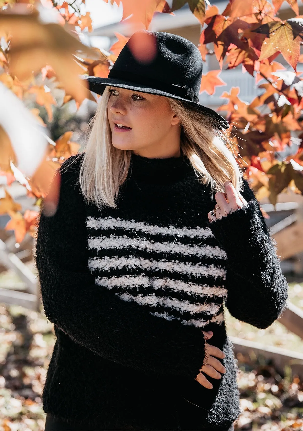 Ultra Cozy Striped Popcorn Sweater