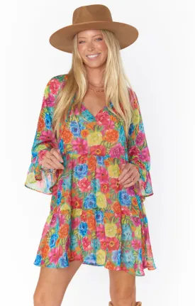 Viola Mini Dress- Bright Floral Soiree