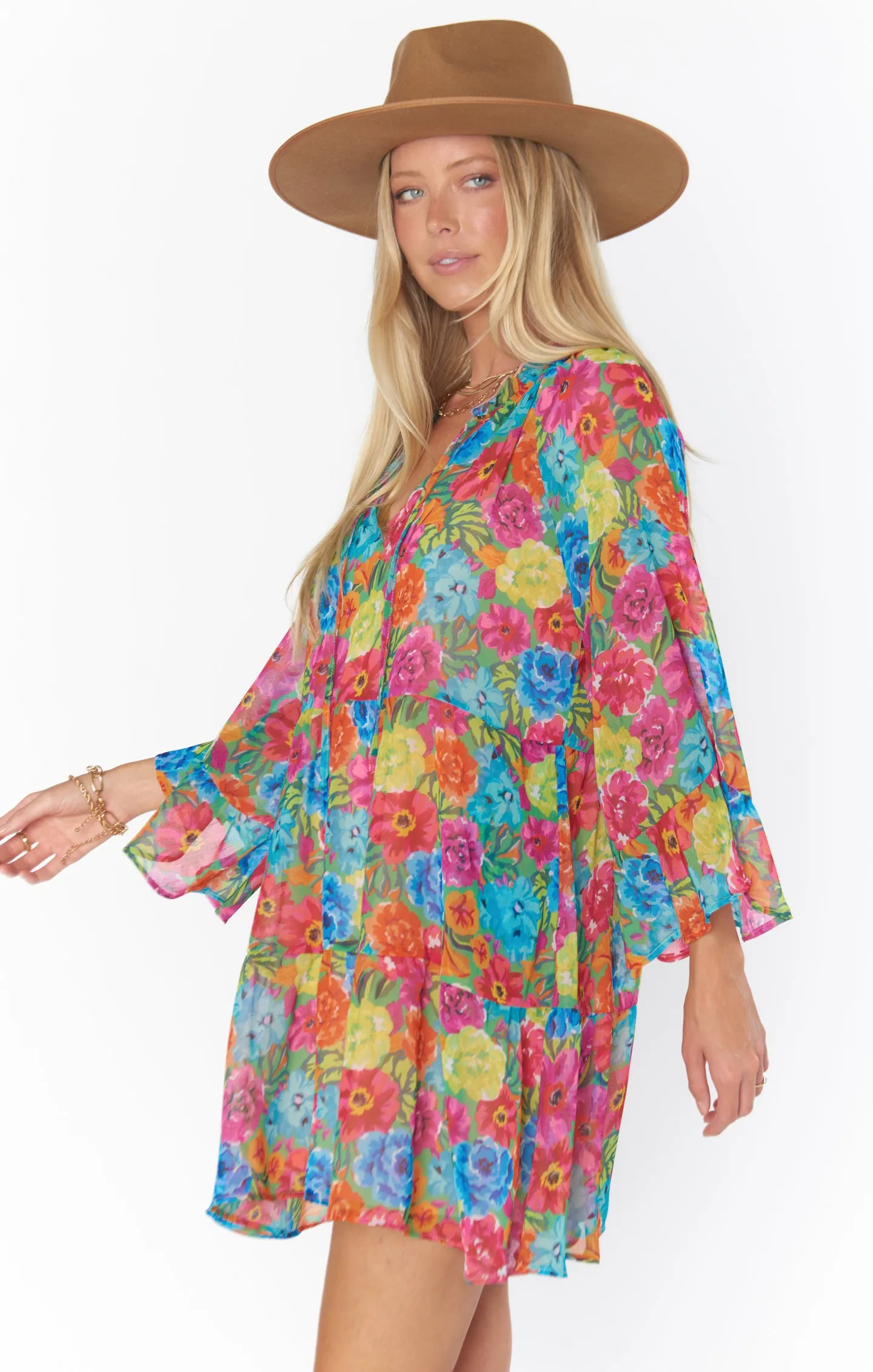 Viola Mini Dress- Bright Floral Soiree