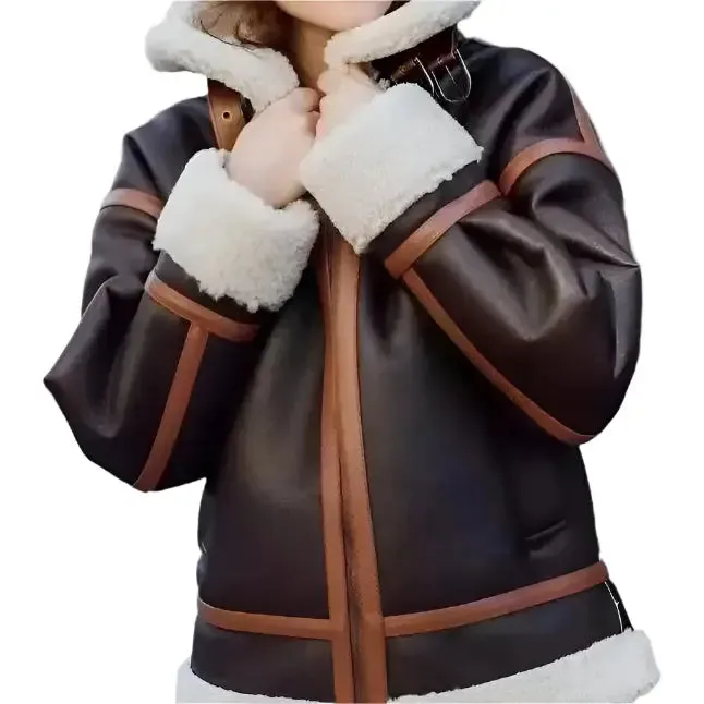 Winter Fur B3 RAF Aviator Shearling Leather Jacket for Women - Warm & Stylish