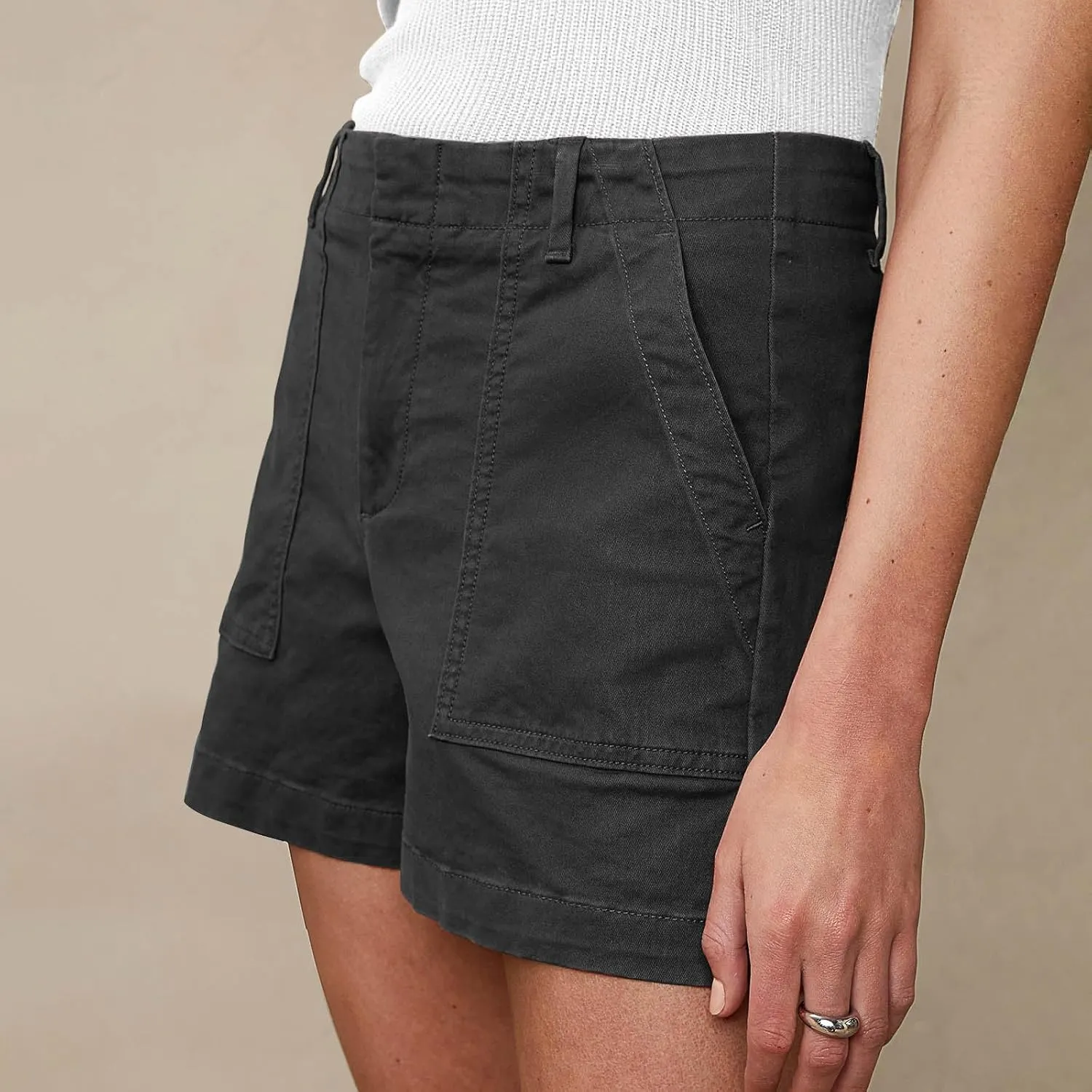 Women's High Waisted Summer Shorts Dressy Casual Pull On Shorts with Tummy Control for Vacation & Beach Outfits
