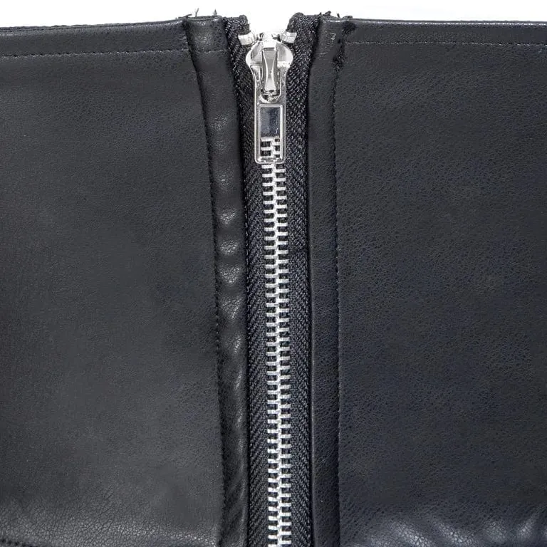 Women's Punk Plunging Halterneck Faux Leather Bustier