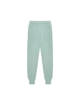 Womens Regenerative Merino Wool Track Pants—eucalyptus blue