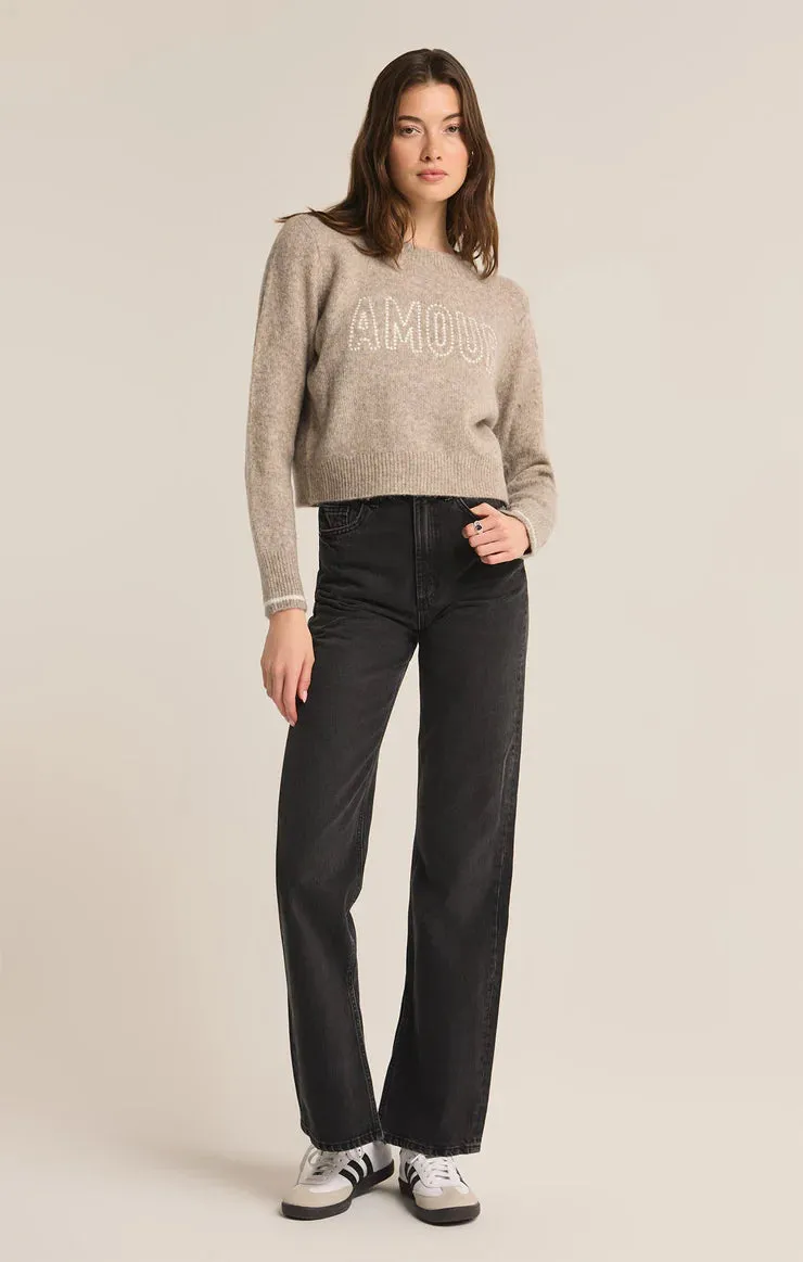 ZSU Amour Milan Sweater in Heather Taupe