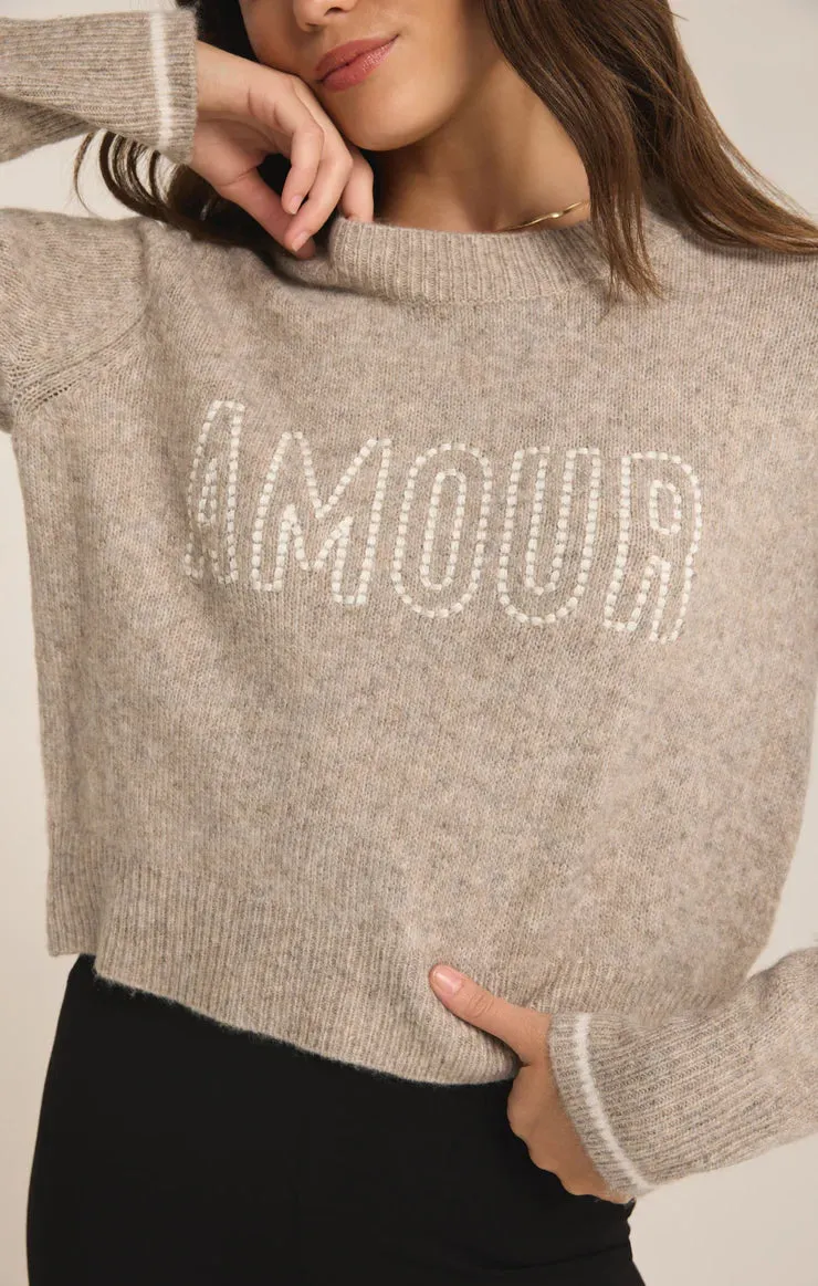 ZSU Amour Milan Sweater in Heather Taupe
